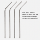 Savoy Straws in Stainless Steel, Set of 4