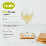 Stack Natural Bamboo Coasters, Set of 4