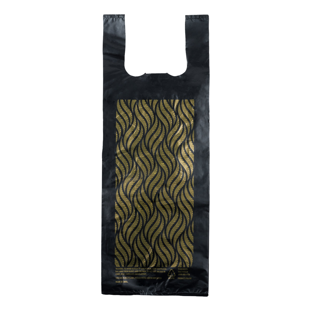 Two Bottle Plastic Bag in Black