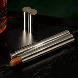 Cigar Holder and Flask in Stainless Steel