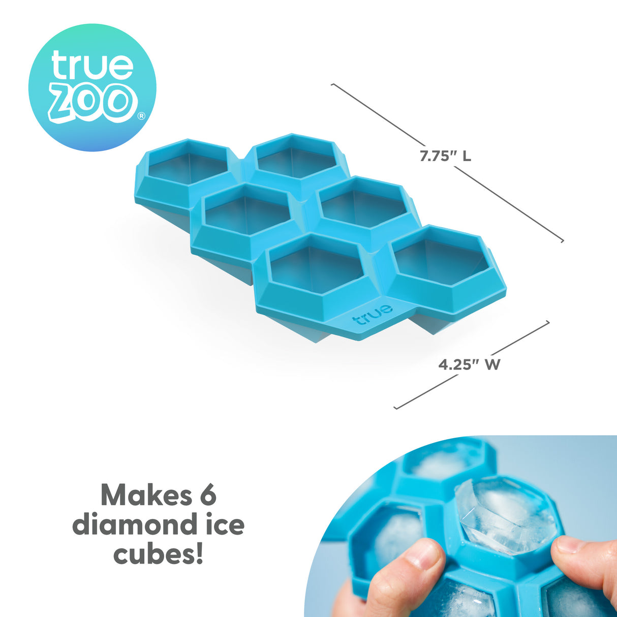 TrueZoo Iced Out Diamond Silicone Ice Cube Tray