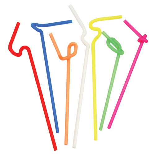 Savoy Ultra Bendy Straws in Assorted Colors, Set of 50