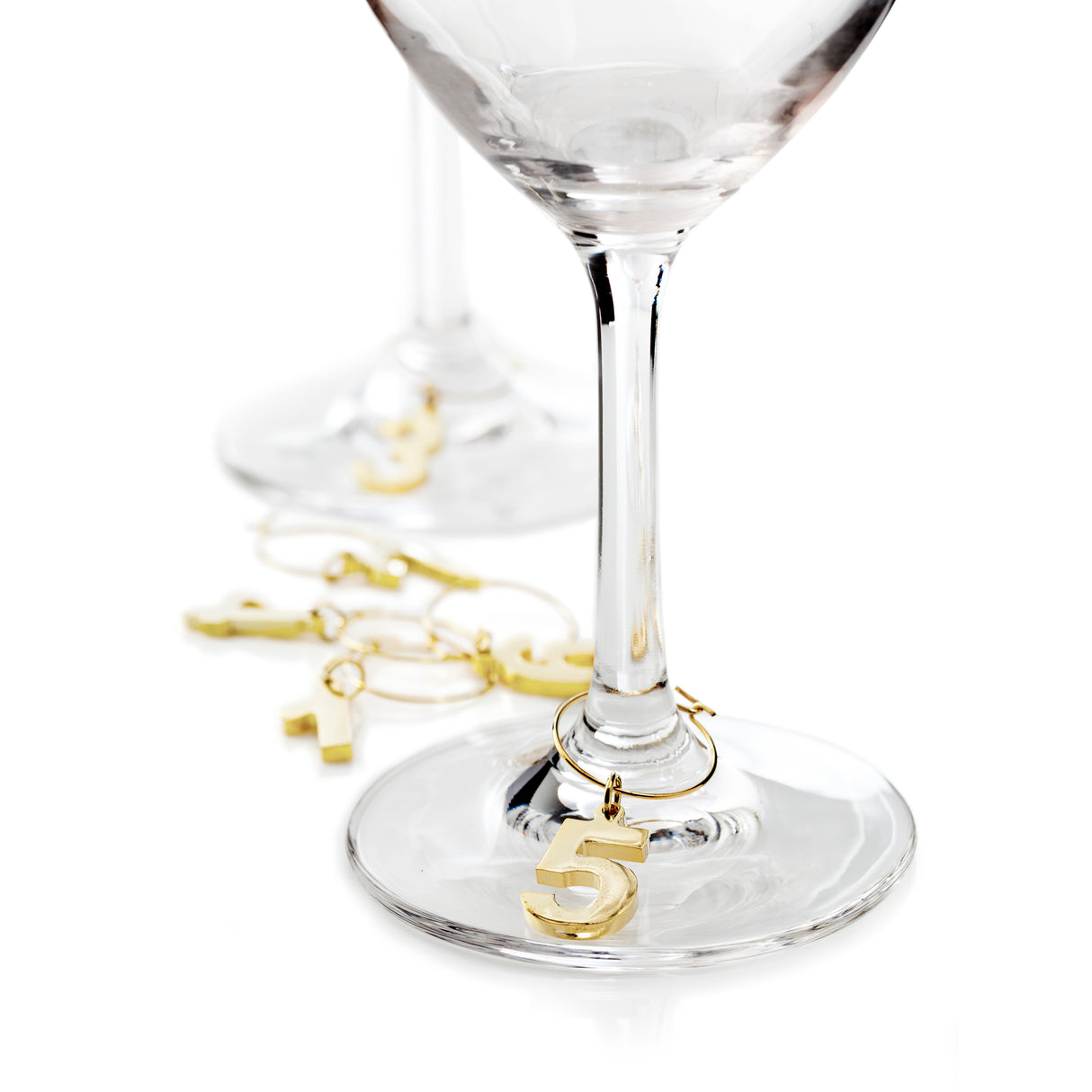 Belmont Wine Charms in Gold, Set of 6