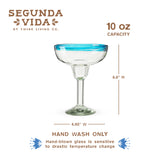 Segunda Vida Primavera Recycled Margarita Glasses, Set of 2