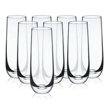 Stemless Champagne Flutes, Set of 8